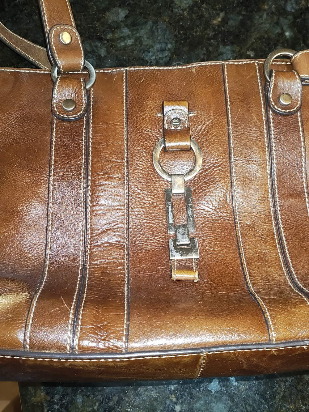 Etienne Ainger EUC 14.5x5x8. Three Sections inside and 3 Pockets